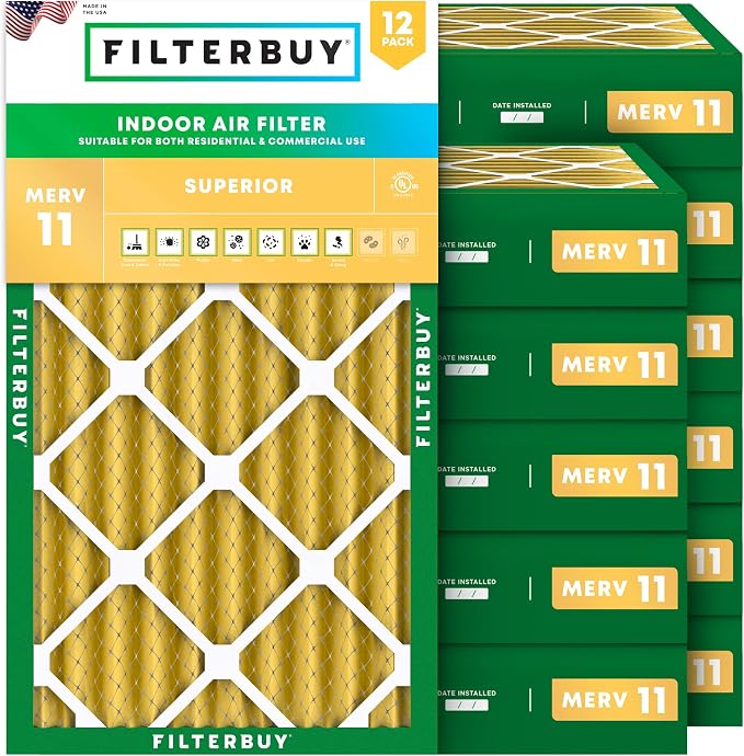 Filterbuy 14x25x4 Air Filter MERV 11 Superior Pet & Allergy Defense, by Filterbuy