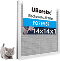 UBeesize 14x14x1 Reusable Electrostatic Air Filter HVAC AC Furnace Filter,MERV 8, Washable, Lasts a Lifetime,Permanent Air Filter,Breathe Fresher,Home And Office(Actual Size:13.5x13.5x0.82 Inch)