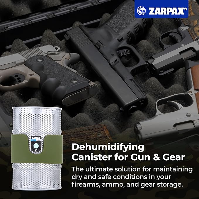 Premium 7oz Desiccant Canisters for Gun Safe 4-Pack – Rechargeable Gun Safe Dehumidifier Canisters, Silica Gel Canisters for Safe Humidity Control, Moisture Absorber for Large Gun Cabinets