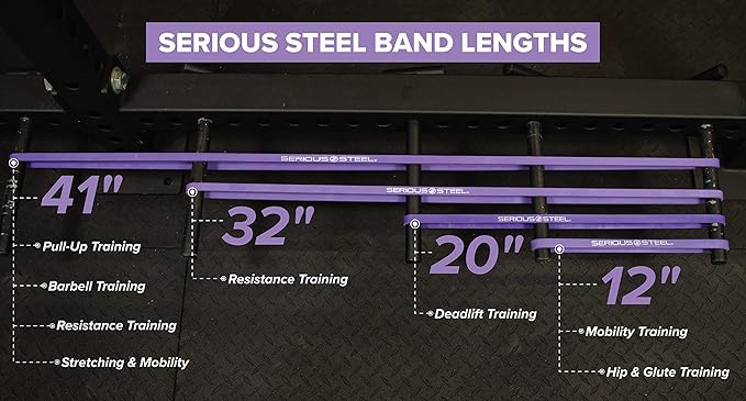 Serious Steel Fitness 32" Resistance Training Bands (Portable Exercise Band System Training Bands- Great for Individuals Under 5'10")-FlexoryFit