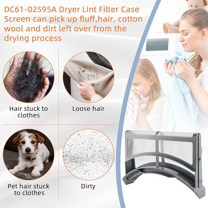 DC61-02595A Dryer Lint Screen Filter Replacement with Dryer Lint Brush,fit for Sam-sung Dryer-byMIFLUS, Replaces 2069505, PS4206799, AP4578777, EAP4206799