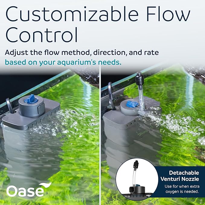 OASE EcoFlow 100 Internal Aquarium Filter, for Freshwater and Saltwater Tanks Up to 26 Gallons, Quiet, Customizable Water Flow, Multi-Stage Filtration