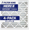 Filter King 17x17x2 Air Filter | 4-PACK | MERV 8 HVAC Pleated A/C Furnace by FilterKing