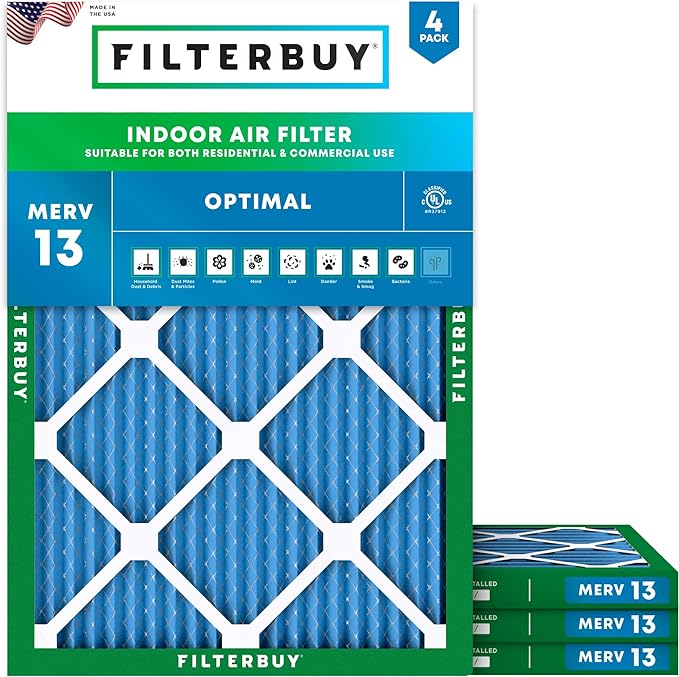 Filterbuy 18x21x1 Air Filter MERV 13 Optimal Smoke & Allergy Defense, by Filterbuy