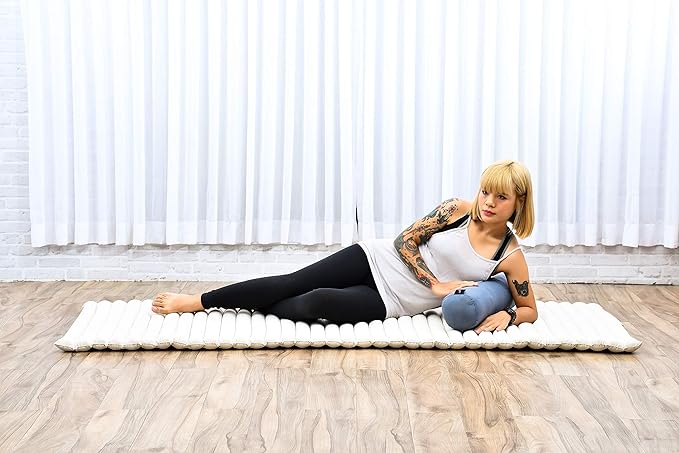 Leewadee Small Yoga Bolster – Shape-Retaining Cervical Neck Roll, Tube Pillow for Comfortable Reading, Kapok Filling, 22 x 6 x 6 inches-FlexoryFit