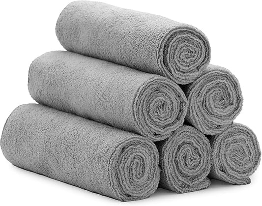 S&T INC. Microfiber Gym Towels, Yoga Towel for Home and Gym Bag, 16 Inch x 27 Inch, 6 Pack-FlexoryFit