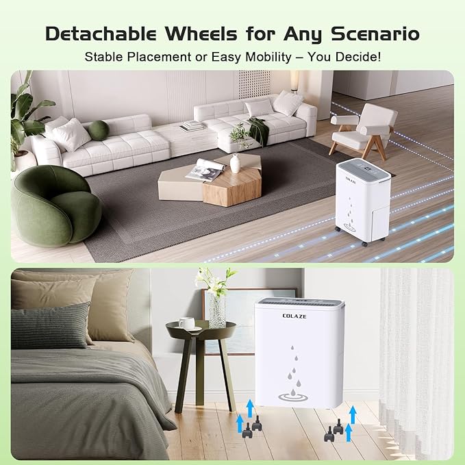 Dehumidifier for Home - 30 Pint Dehumidifier with Drain Hose Up to 2500 Sq. Ft Coverage - Ideal for Basement Bedroom Bathroom - Intelligent Humidity Control, Auto Defrost, 24H Timer