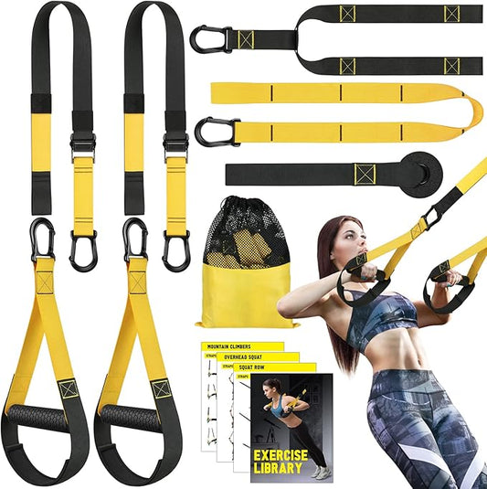 Home Resistance Training Kit, Resistance Trainer Fitness Straps for Full Body Workout, Bodyweight Resistance Bands with Handles, Door Anchor, Heavy Duty Exercise Bands for Home Gym Workout Equipment-FlexoryFit