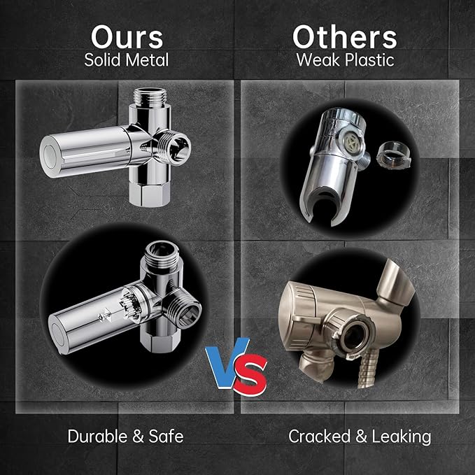 Veken 11.8 Inch High Pressure Rain Shower Head -Shower Heads with 5 Modes Handheld Spray Combo- Wide RainFall shower with 70" Hose & Bracket- Adjustable Dual Showerhead with Anti-Clog Nozzles - Chrome