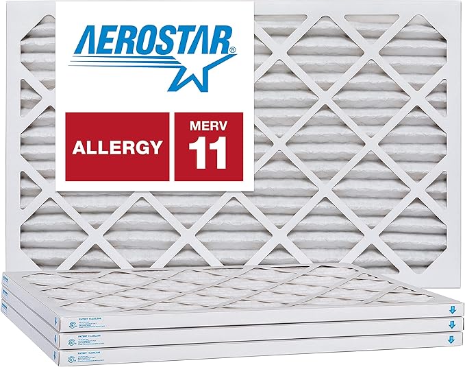 Aerostar 12x14x1 MERV 11, Pleated Air Filter, 12x14x1, Box of 4, Made in the USA