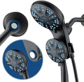 AquaCare Magneton High-Pressure 48-mode Luxury 3-way Combo System with Magnetic Guidance Docking, Giant Rain & Handheld Shower Head, Hygienic Jets and 6 ft. Stainless Steel Hose, Matte Black Finish