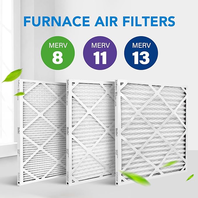 LotFancy 20x25x1 Air Filter MERV 8 Dust Defense (4-Pack) Pleated HVAC Furnace Air Filters, Replacement for Home AC & Heating Systems, Actual Size: 19.75" x 24.75" x 0.75"