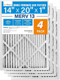 LotFancy 14x20x1 Air Filter MERV 13 4-Pack, Electrostatic Pleated HVAC Furnace by LotFancy
