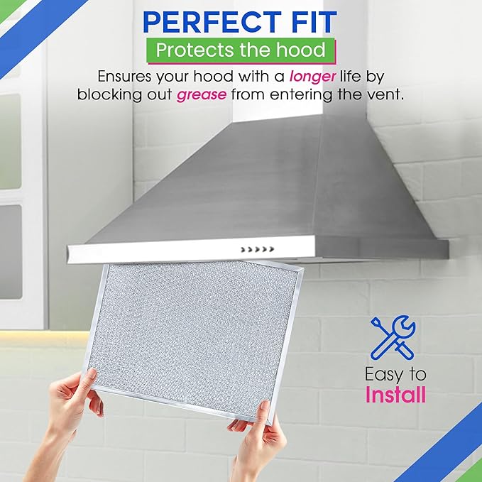Bagean Stove Hood Vent Filter 11.8" x 14.3" BPS1FA30 - Compatible with NuTone Allure & Broan Range Hood Filter Replacement 99010299 - Fits QS1 QS2 30" Hoods - Blocks Grease & Filters Oven Air (1-Pk)