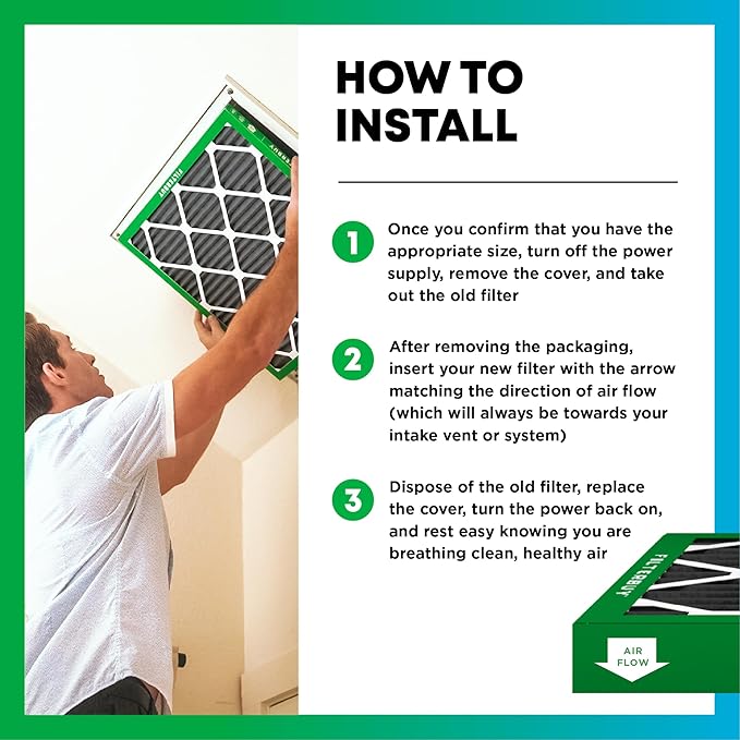 Filterbuy 20x25x1 Air Filter MERV 8 Odor Eliminator (1-Pack), Pleated HVAC AC Furnace Air Filters Replacement with Activated Carbon (Actual Size: 19.50 x 24.50 x 0.75 Inches)