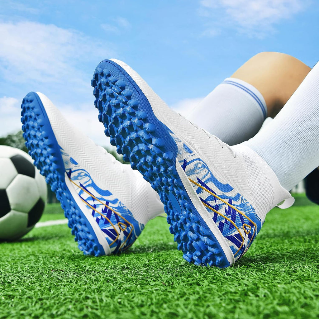 Indoor Soccer Cleats Mens Womens Turf Soccer Cleats Wide Socer Shoes FG AG TF High Ankle Football Boots