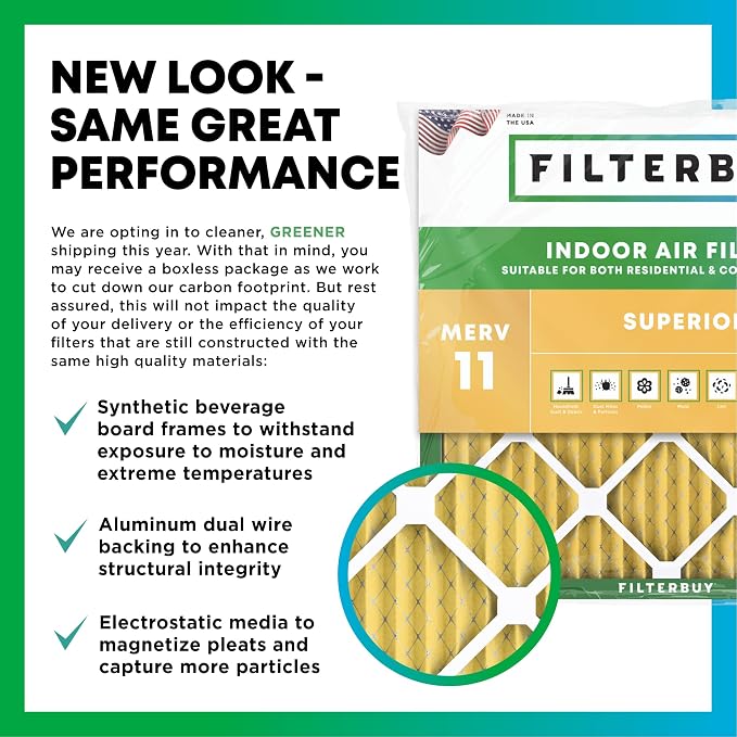 Filterbuy 25x25x1 Air Filter MERV 11 Superior Pet & Allergy Defense, - Image 3