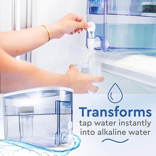 Alkaline Water Filter Pitcher OPTI Chill Refrigerator Filter Purification Water Unit Dispenser Naturally Enhances Alkalinity up to pH-9.0 Removes up to 99.99% of Harmful Contaminants and Free Radicals