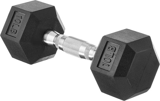 Amazon Basics Rubber Hex Dumbbell Hand Weight-FlexoryFit