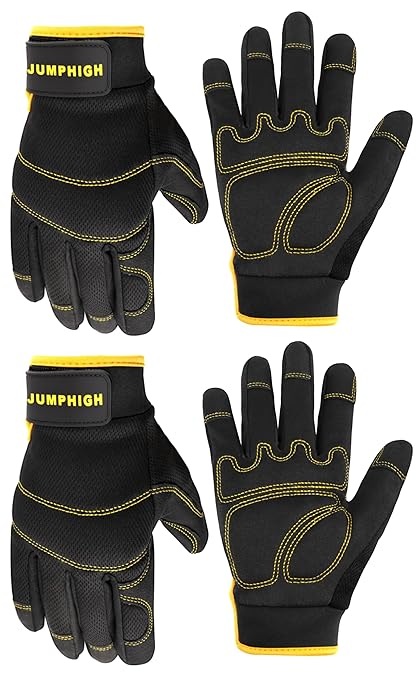 JUMPHIGH Work Gloves Women 2 Pairs, UltraLight Gardening Gloves, MultiFunctional Utility Gloves for Yard, Houseworking, Warehouse, Touchscreen, Flex Grip, Machine Washable (S)-FlexoryFit