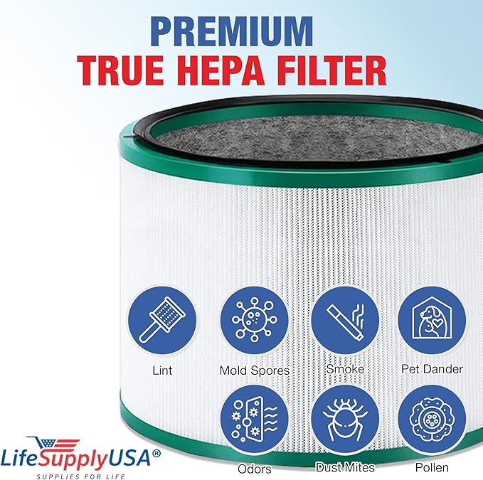 LifeSupplyUSA Replacement HEPA Filter for Dyson 2nd Generation Desk Air Purifiers Pure Cool Link Desk, Pure Hot+Cool Link Hot Cool Purifiers