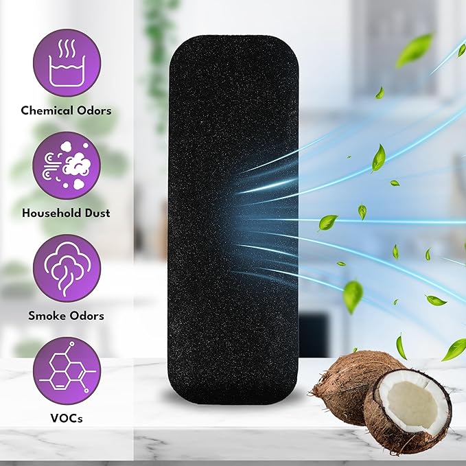 Filter Monster Coconut Carbon Ceiling Fan Filters - Easy-Stick Activated Coconut Carbon Ceiling Fan Filter - Ceiling Fan Blade Filters for Common Household Contaminants - 12 Pack