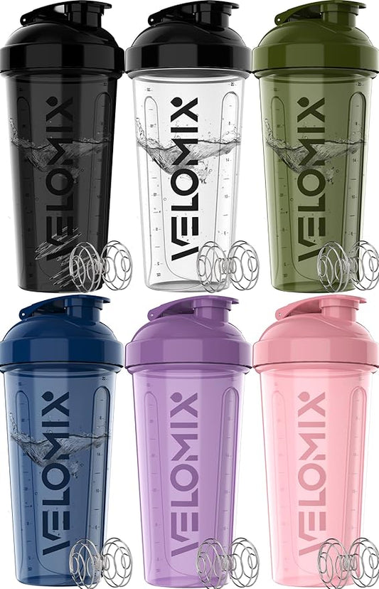 '-6 PACK- 28 oz Protein Shaker Bottle for Protein Mixes - 6x Wire Whisk | Leak Proof Shaker Cups for Protein Shakes | Protein Shaker Bottle Pack | Protein Shake Cup (Dynamic Fuel Series)-FlexoryFit