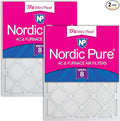 Nordic Pure 20x25x1 (Actual Size: 19 1/2 x 24 1/2 x 3/4) Tru Mini Pleat MERV 8 AC Furnace Air Filters - 2.5X More Media for Longer-Lasting, High-Efficiency Filtration - 2 Pack