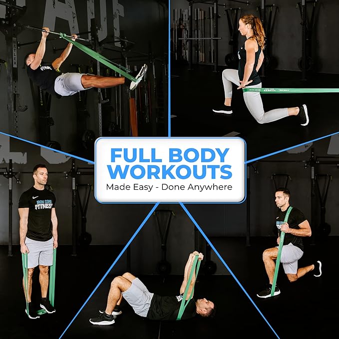 Pull Up Assistance Resistance Bands - Long Loop Power Bands for Men and Women - Strength Power Flexibility Training at Home & Gym - Ebooks & Workout Chart Included by Iron Core Fitness-FlexoryFit