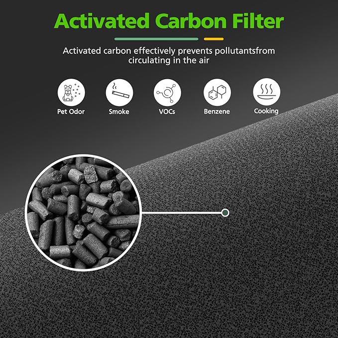 isinlive 2 Pack FLT5000 HEPA Filter C Replacement with 8 Pack Activated Carbon Pre-Filters Compatible with G-guardian Air Purifier AC5000 AC5000E AC5250PT AC5350B AC5350BCA AC5350W AC5300B