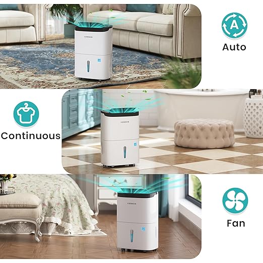 Kesnos 120 Pints 2025 Energy Star Dehumidifier for Home and Basement with Drain Hose, Ideal for Large Spaces Up to 6,000 Sq. Ft., Auto Defrost and Self Drying