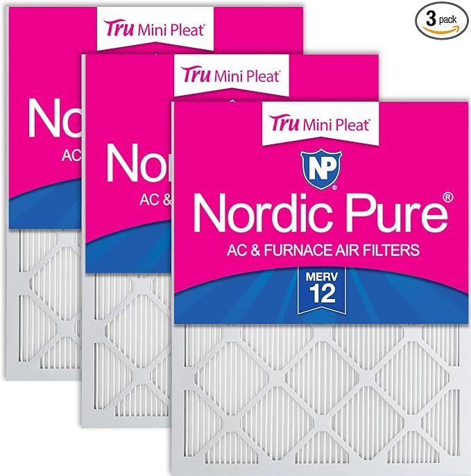 Nordic Pure 16x30x1 Tru Mini Pleat MERV 12 AC Furnace Air Filters – 2.5X More by NordicPure