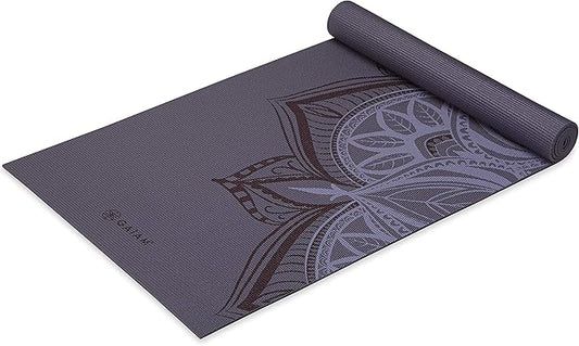Gaiam Yoga Mat - Premium 5mm Print Thick Non Slip Exercise & Fitness Mat for All Types of Yoga, Pilates & Floor Workouts (68" x 24" x 5mm)-FlexoryFit