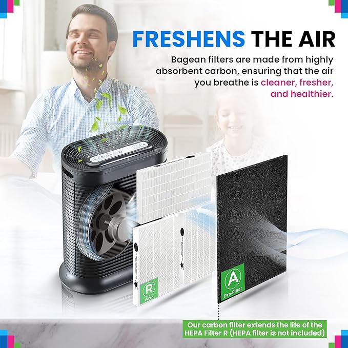Bagean Activated Carbon Pre Filter A Replacement - Compatible with Honeywell HPA300 Air Purifier Series - Fits Honeywell HPA300 Prefilter A - Air Filters Absorb Odors and Freshen Your Home (4-Pack)