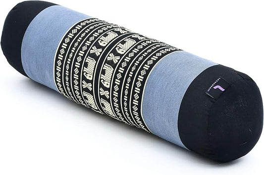 Leewadee Small Yoga Bolster – Shape-Retaining Cervical Neck Roll, Tube Pillow for Comfortable Reading, Kapok Filling, 22 x 6 x 6 inches-FlexoryFit