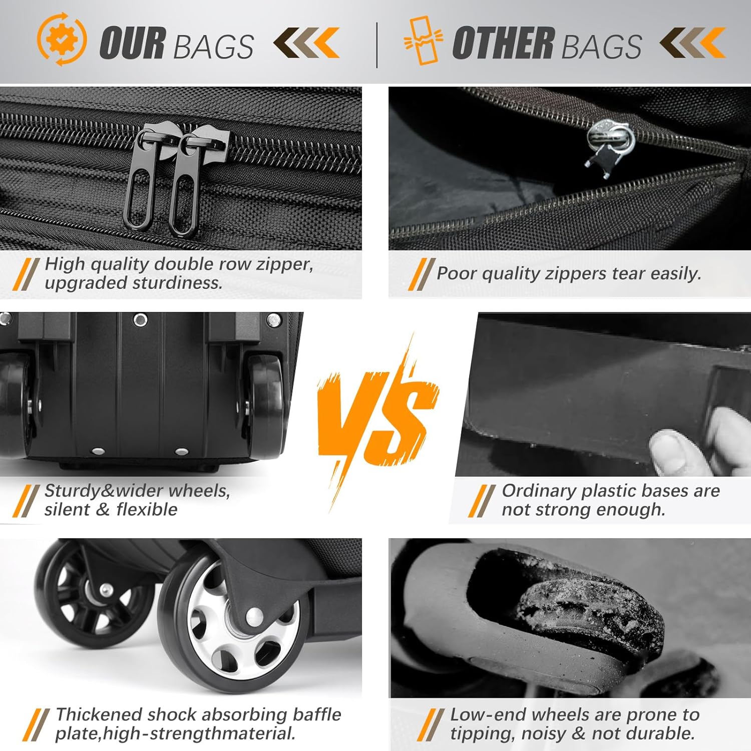 2-3 Ball Bowling Bag with Wheels, Rolling Trolley Bowling Bags with Large Separate Shoe Compartment and Oversized Accessory Pocket