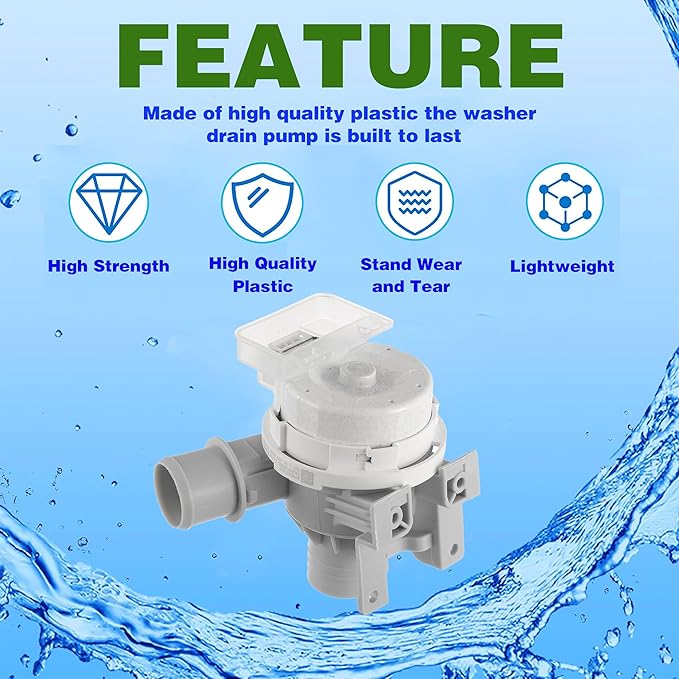 Upgraded AHA75673404 AHA75673402 Washer Drain Pump Assembly for LG Washing Machine Drain Pump Replace AP6978814 PS12748410 WT7405CW WT7250CW WT7405CW 2 Year Guarantee