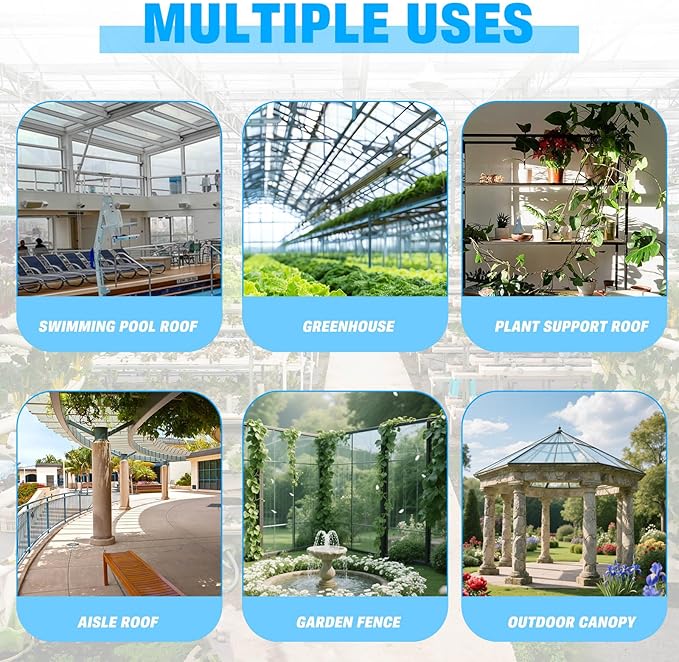 6 Pack Polycarbonate Greenhouse Panels, Excellent Light Transmission & Weather - Image 5