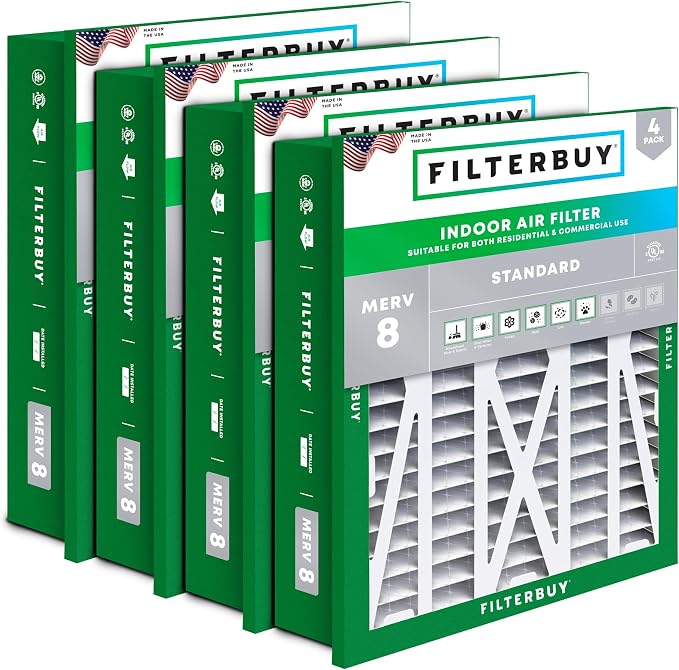 Filterbuy 20x20x5 Air Filter MERV 8 Essential Dust & Allergy Defense, by Filterbuy