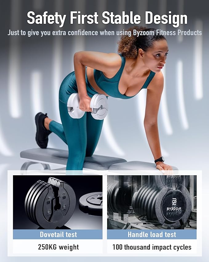 Adjustable Dumbbell – 12.5/25lb Single Unit OR Set of 2 – 5-in-1 Adjustable Weight for Home Gym, Strength Training & Fitness Workouts, White OR Black-FlexoryFit