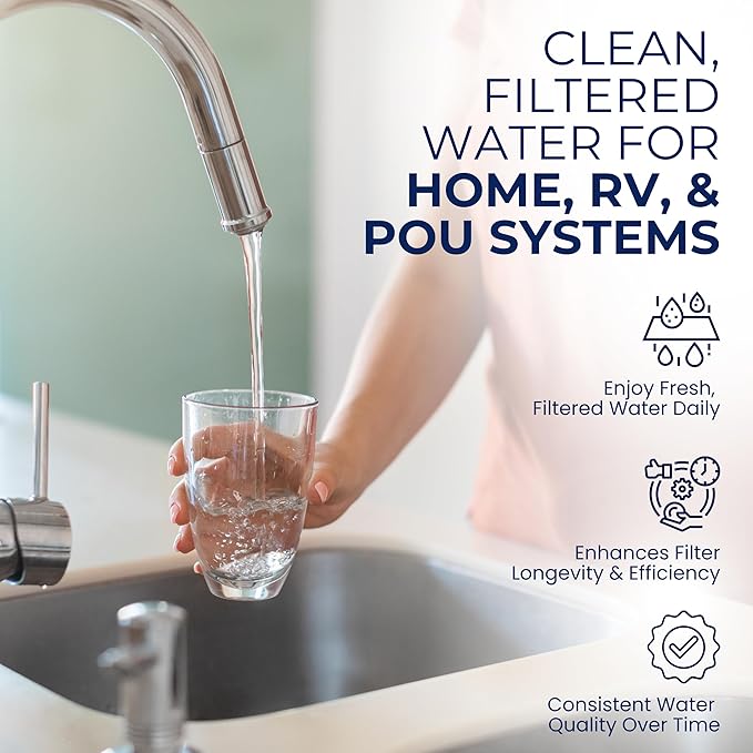 IPW Industries, Inc. - Compatible Water Pur Style Company (CCI-10CLW12) Filter Canister and (CCI-10-Ca) Carbon Block Filters - 1/2" NPT Ports for Water Filtration