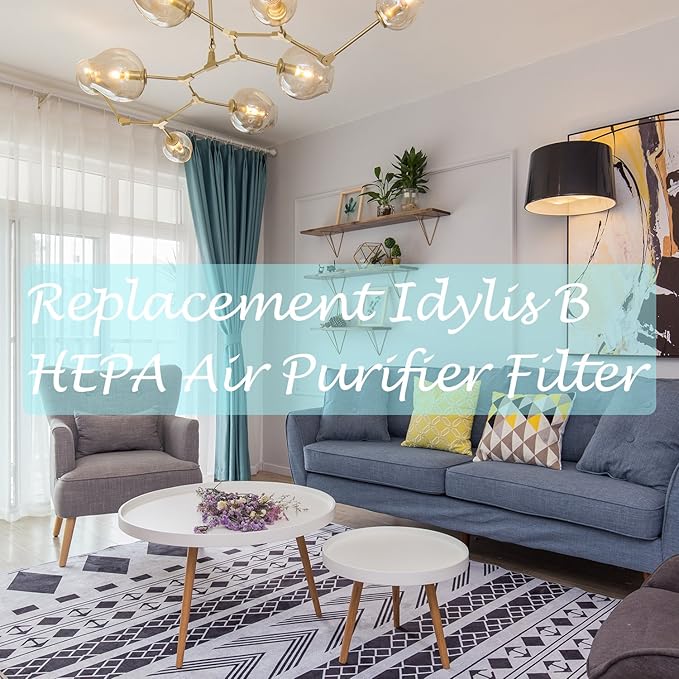 Replacement Idylis AC-2125 /AC-2126 Filters Compatible With Idylis Air Purifier AC-2125, AC-2126, iap-10-125, iapc-40-140, iap-10-150,Replacement idylis H13 IAF-H-100B Hepa Filter 2 Pack