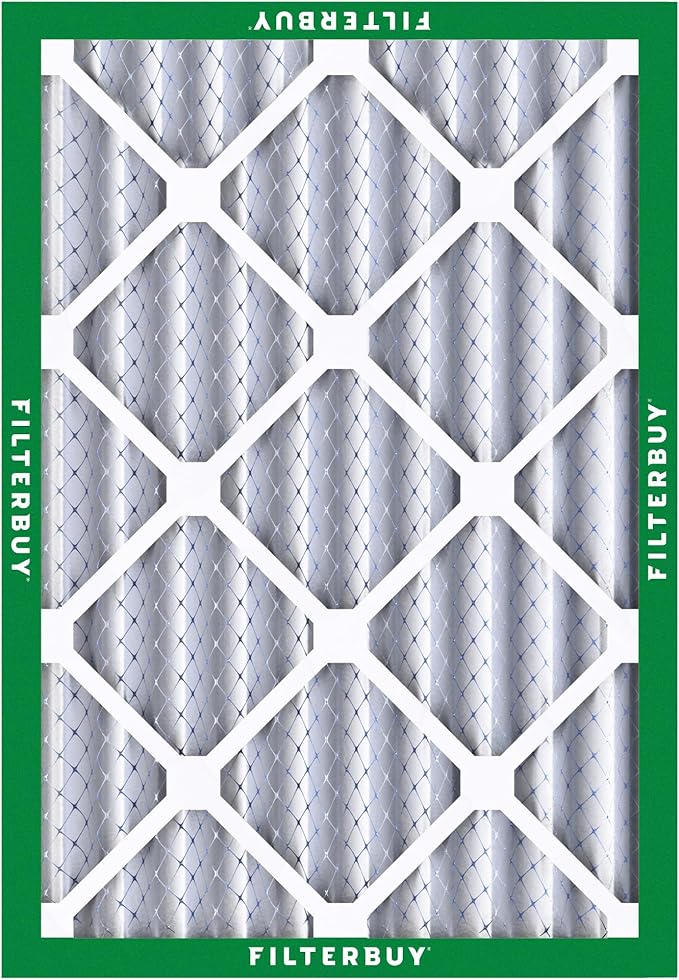 Filterbuy 20x24x4 Air Filter MERV 8 Dust Defense (3-Pack), Pleated HVAC AC Furnace Air Filters Replacement (Actual Size: 19.38 x 23.38 x 3.63 Inches)