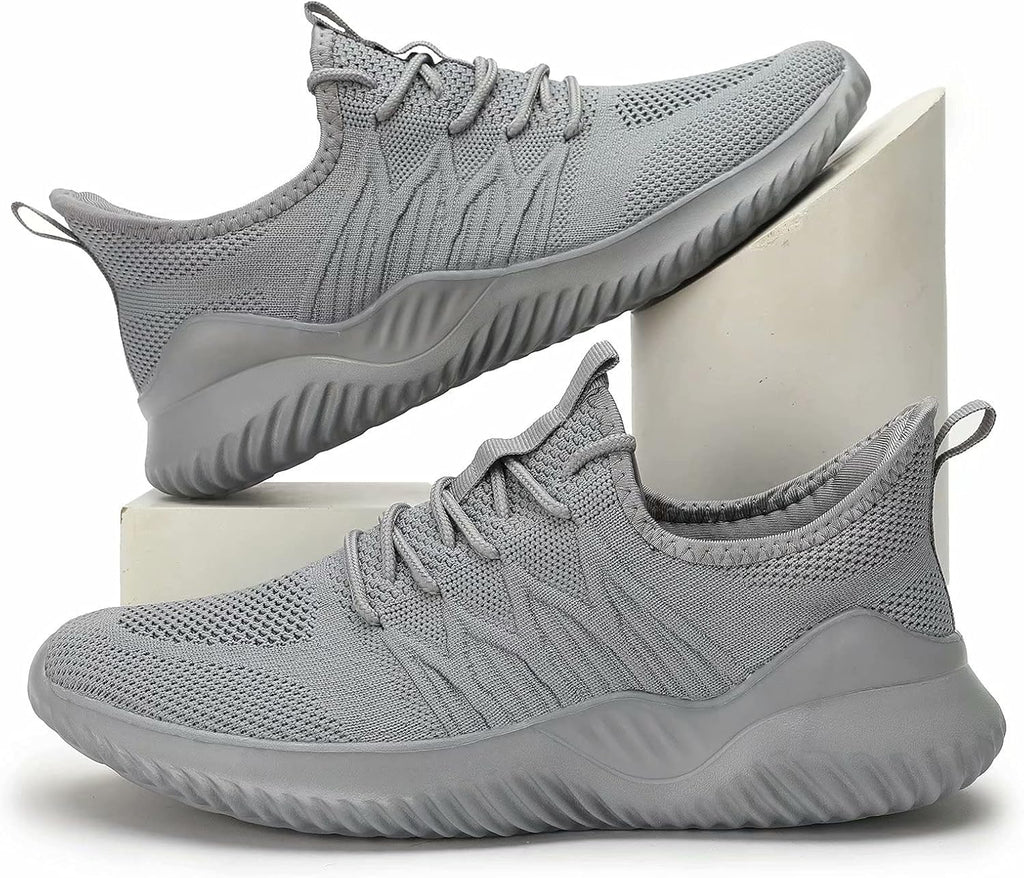 Mens Running Shoes Slip-on Walking Sneakers Lightweight Breathable Casual Soft Sole Trainers