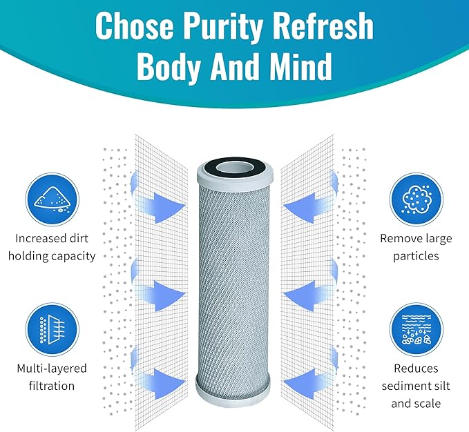 CFS COMPLETE FILTRATION SERVICES EST.2006 Replacement for 42-34373 EP-10 5 Micron 10 x 2.5 Carbon Block Water Filter 2 Pack