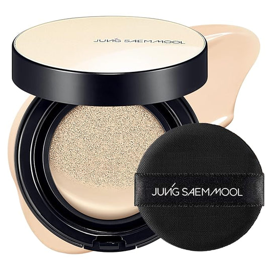 JUNG SAEM MOOL Essential Skin Nuder Cushion 17N Fair Light 0.49 Fl Oz, No Refill, Natural Radiant Finish Cushion Foundation with Buildable Coverage, Lightweight Texture, Korean Foundation Makeup-FlexoryFit