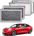 HEPA Air Filter for Tesla Model Y Model 3 Juniper Highland, Cabin Air Filter with Activated Carbon, HEPA Filter Replacement Accessories for Model 3 Model Y 2016-2025 2026 (4 Pack)