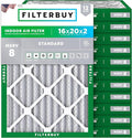 Filterbuy 16x20x2 Air Filter MERV 8 (MPR 700) Dust Defense Replacement (12-Pack), Electrostatic Pleated HVAC AC Furnace Filters, Made in USA (Actual Size: 15.50 x 19.50 x 1.75)