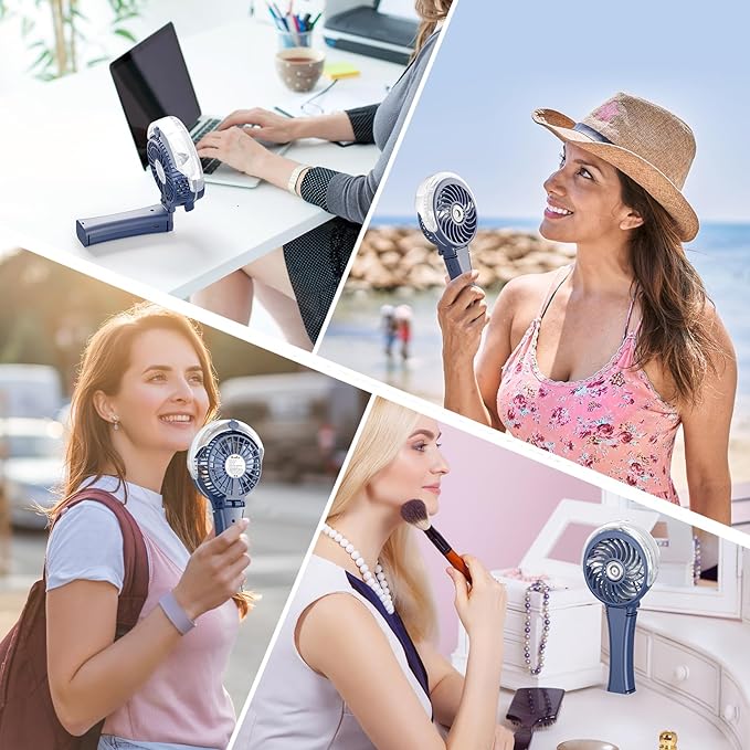 HandFan 2025 Upgraded Portable Misting Fan, Two Button Easy Operation, Handheld Rechargeable Mister Fan, Spray Water Mist Fans, Mini Electric Cooling Fans for Travel, Outdoors, Disney(Royal Blue)