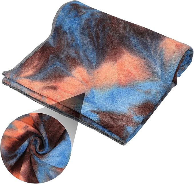 Yoga Towels , Non Slip Hot Yoga Towel Skidless Waffle Texture, 100% Absorbent Odorless Microfiber Yoga Blanket, Standard Sized 24 x72 in Mat Towel,for Hot Yoga, Bikram, Pilates ( Blue & Grey)…1-FlexoryFit